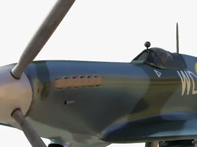 supermarine spitfire Low-poly 3D model 2
