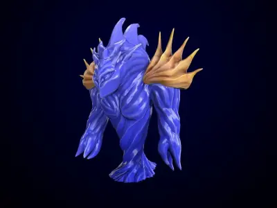 Low-poly model of the character Water Elemental Low-poly 3D model