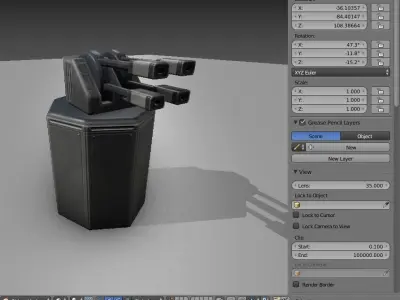 Laser Gun Tower  Free low-poly 3D model