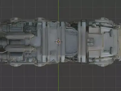 Heavy Sci-Fi Cargo Truck - Damaged Post-Apocalyptic Hover PBR Low-poly 3D model