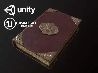 Ornate Leather Book - PBR Game Ready Low-poly 3D model