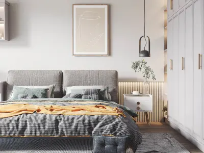 Cozy Bedroom Interior Scene  3D model purchase