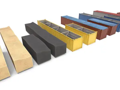 Open Top Containers 3D model