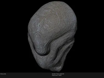 Low Poly Stylized Etheral Alien Stone Low-poly 3D model