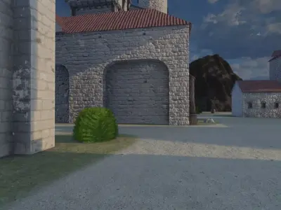 Mountain Village Landscape 3D model shop