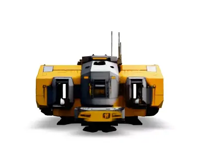 Scifi Cargo Shuttle Yellow Variant Low-poly 3D model