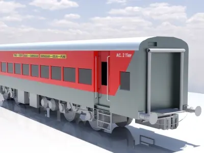 Indian Railway and LBH Coach  model  3D model
