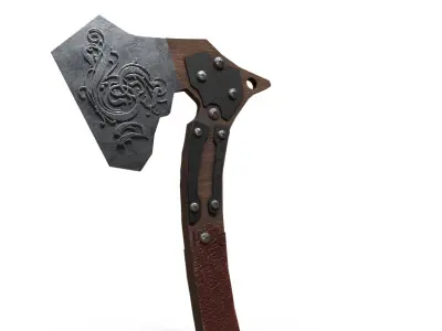 Battle Axe Low-poly 3D model 52