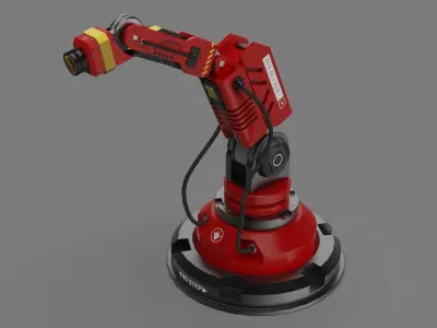 Robotic Arm Industrial Low-poly 3D model