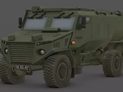  Foxhound MRAP 3D Model British Army Light Protected Vehicle  Low-poly 3D model
