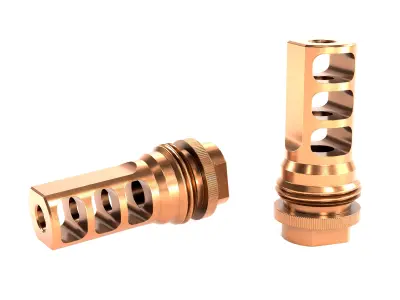 SilencerCo ASR Muzzle Brake Heat Treat Low-poly 3D model