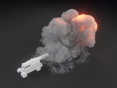 3D Canonfire Animation  3D model