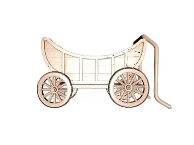 Wooden Cart 3D Printable Model 3D print model