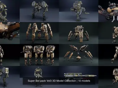 Super Bot pack Vol3 3D Model Collection purchase