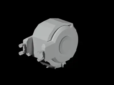 Machine-gun turret 3D model Free low-poly 3D model