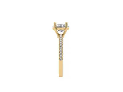 Oval Solitaire Ring 3D print model 18
