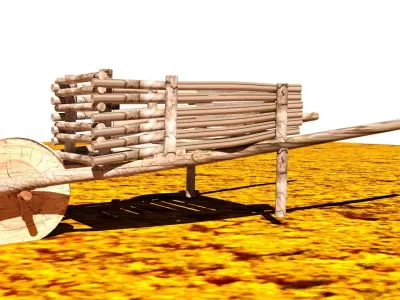 Ancient wheelbarrow 3D model