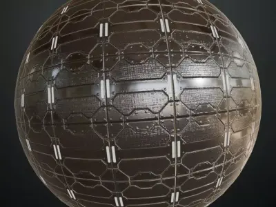 Sci-Fi Circular Perforated Metal Floor PBR Seamless Texture