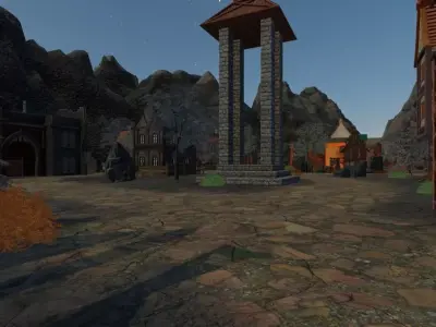 Desolate Village Ruins 3D model