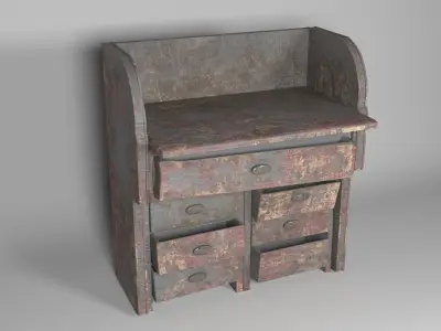 old desk Free 3D model