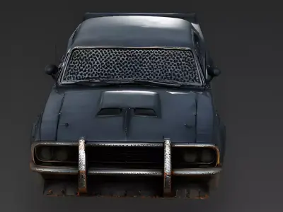 Road Warrior Armored Muscle Sedan 3D Model Low-poly 3D model