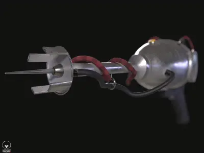 Apocalyptic ray gun Low-poly 3D model