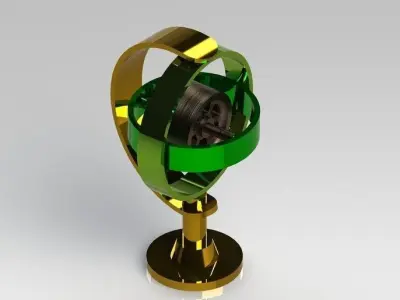 Gyrocsope gold sculpture Free 3D model