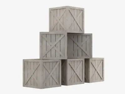 Wooden Box Crate Low-poly 3D model purchase