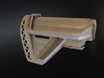 HK416 Factory German E2 Rear Stock Low-poly 3D model