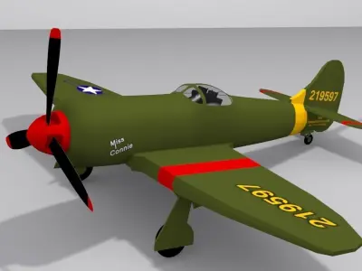 P-63 Kingcobra Low-poly 3D model