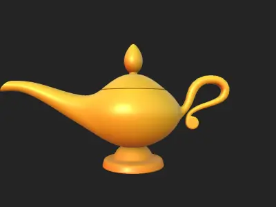 Golden Lamp 3D model