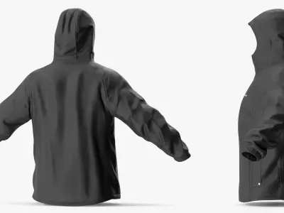 Grundens Marine Weatherproof Hooded Jacket Black 3D model