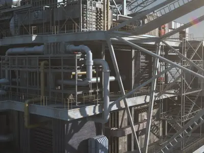 oil platform 3D model 4