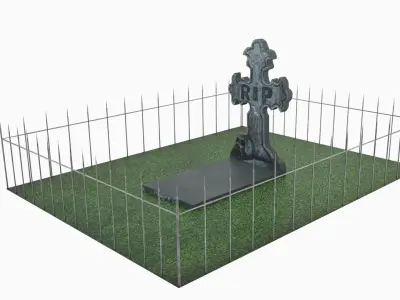 cemetery Low-poly 3D model