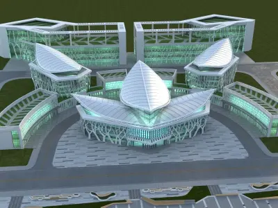 Futuristic Museum 1 3D model