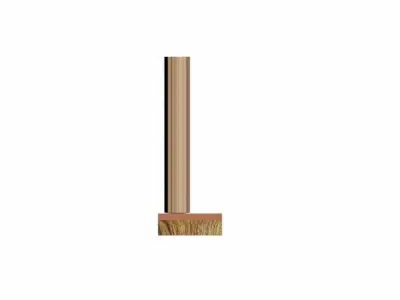 Broom wooden post Free 3D model