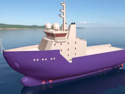 Low Poly Marine Supply Vessel Ship Model 2 Low-poly 3D model