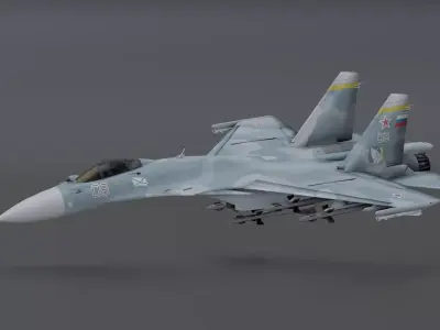 Su-33 Flanker-D Low-poly 3D model