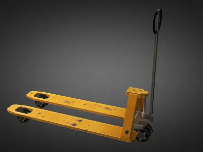 pallet truck and pallet Low-poly 3D model