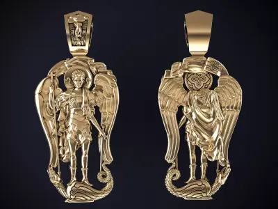 ARCHANGEL MICHAEL PENDANT Printable Model 3D print model purchase