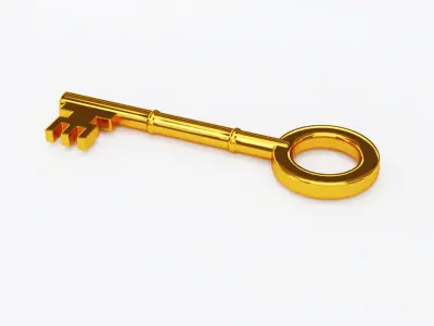 Gold key business 3D model