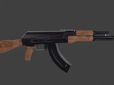 AK-47 ak - rifle Free low-poly 3D model shop