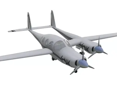 Rutan Boomerang Low-poly 3D model