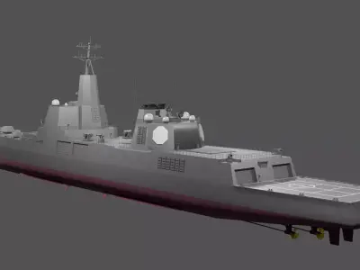 American Next Generation Ship Trump-class Battleship Low-poly 3D model