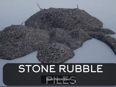 Stone-Brick Rubble Piles Collection 3D Model Pack