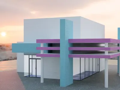 San Juan Modern House 3 Free low-poly 3D model