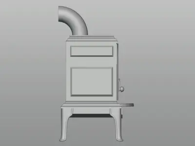 Wood burning stove 3D model