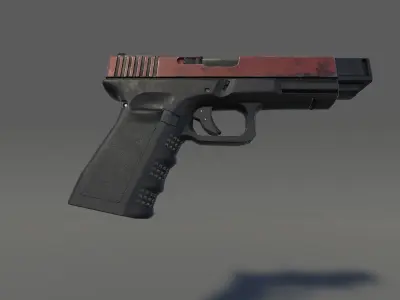 Zombie Burst Pistol Low-poly 3D model