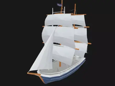 Low Poly Sailboat 3D Model 3D model