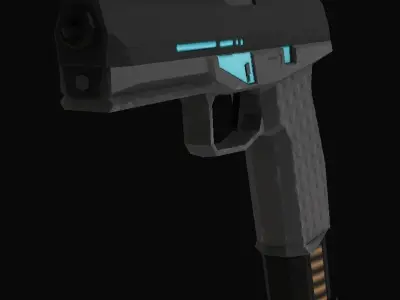 Stylized Sci-Fi Battle Pistol Free low-poly 3D model